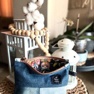 Denim El Çantası - Mini Clutch (3 Parça + Renkli Astar)