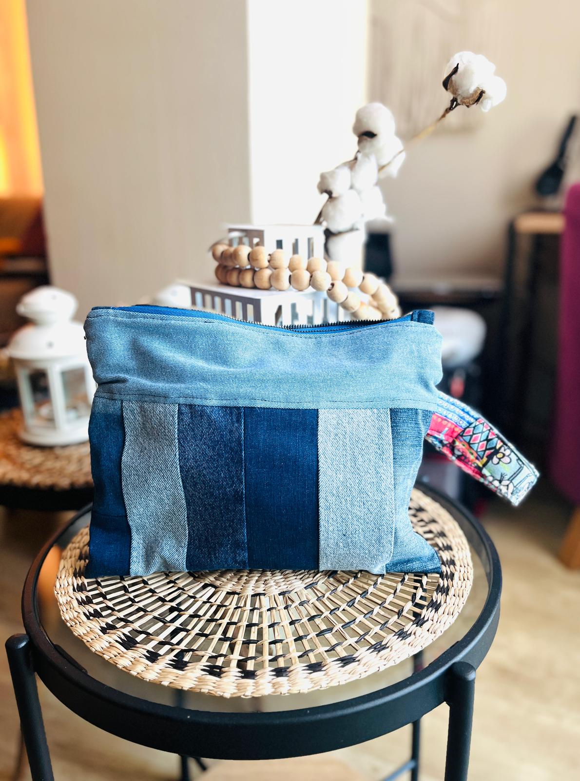Denim El Cantasi -Sutun Desen - Arka