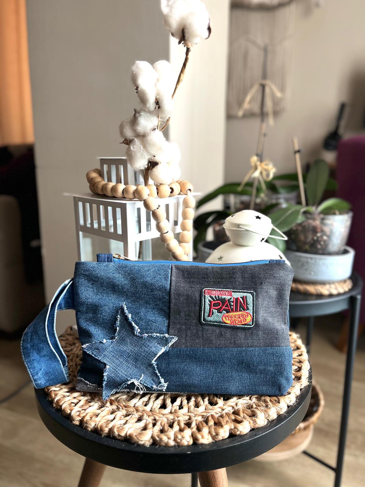 Denim El Cantasi - Yildiz Desen