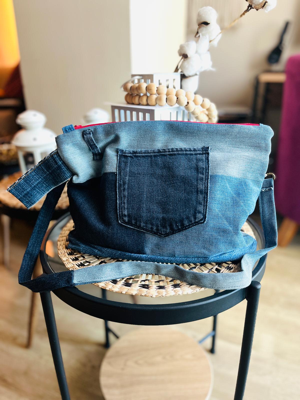 Denim Kol Cantasi - Askili Acik Mavi - Arka
