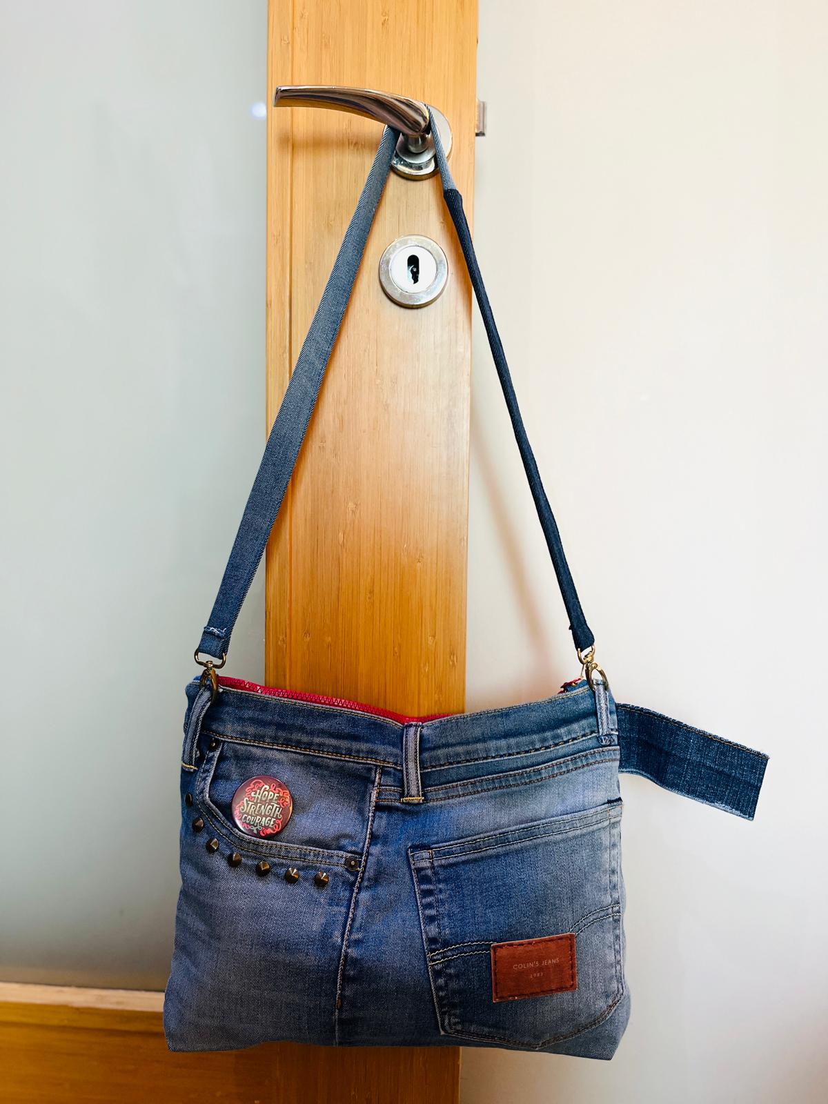 Denim Kol Cantasi - Askili Acik Mavi